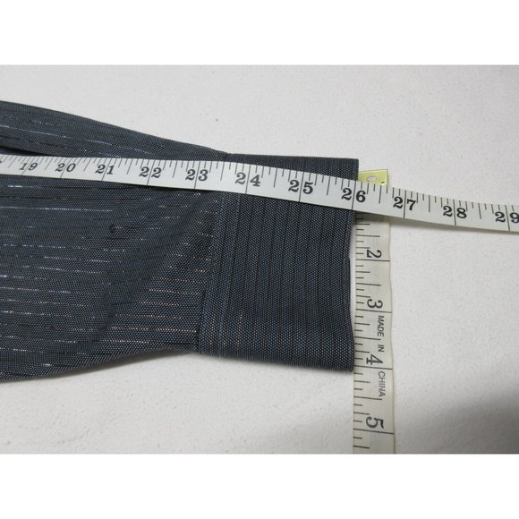 Paul Fredrick non-iron metallic‎ pinstripe button front shirt - Picture 10 of 12
